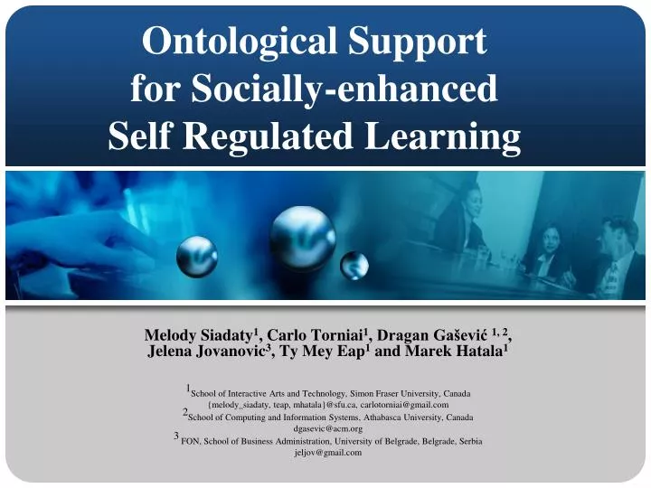 ontological support for socially enhanced self regulated learning