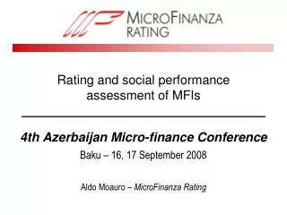 Rating and social performance assessment of MFIs