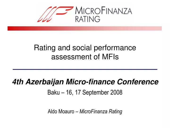 rating and social performance assessment of mfis