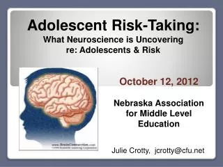 Adolescent Risk-Taking: What Neuroscience is Uncovering re: Adolescents &amp; Risk