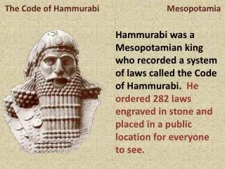 The Code of Hammurabi Mesopotamia