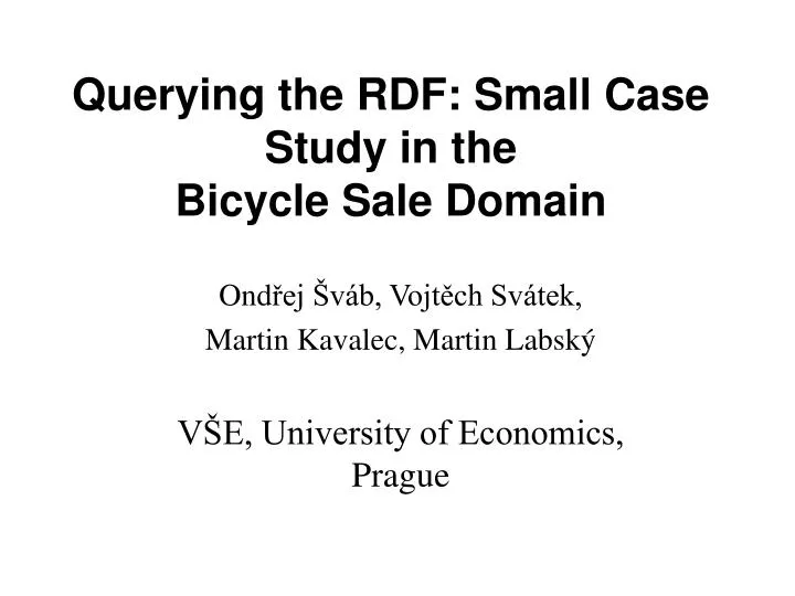 querying the rdf small case study in the bicycle sale domain