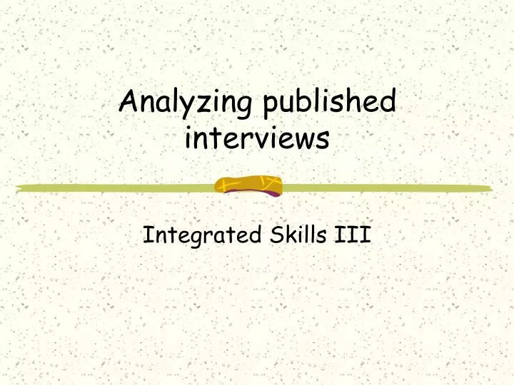 analyzing published interviews