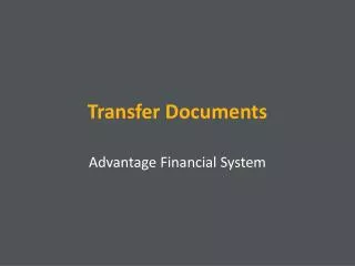 Transfer Documents