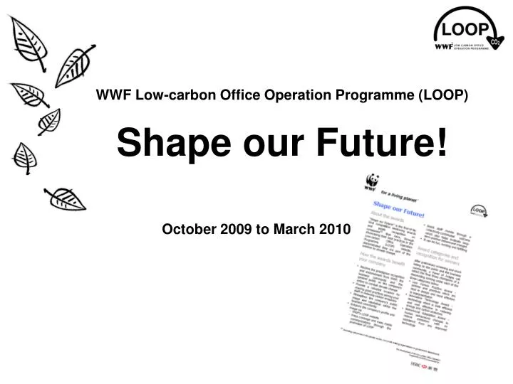 wwf low carbon office operation programme loop shape our future