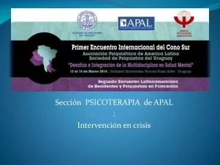 Sección PSICOTERAPIA de APAL : Intervención en crisis