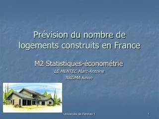 Prévision du nombre de logements construits en France