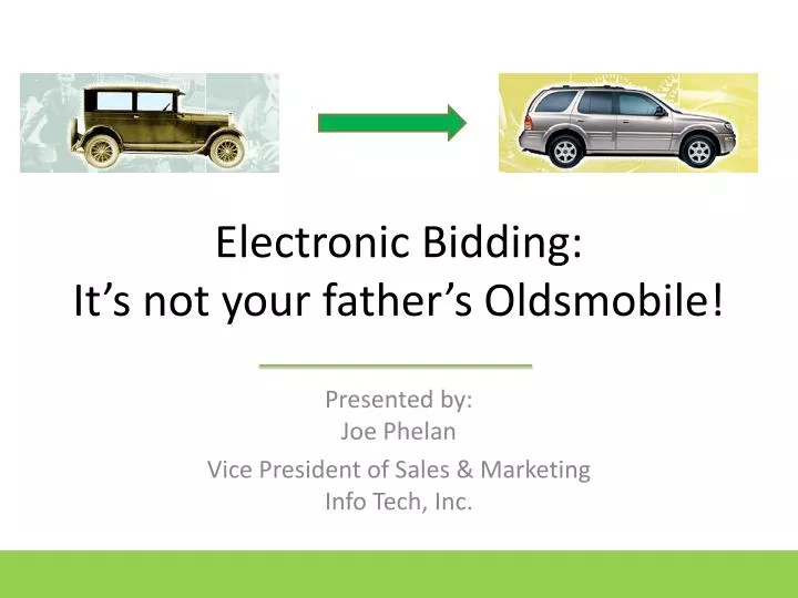 electronic bidding it s not your father s oldsmobile