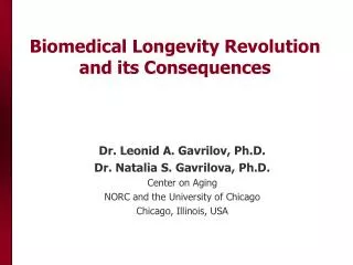 Biomedical Longevity Revolution and its Consequences