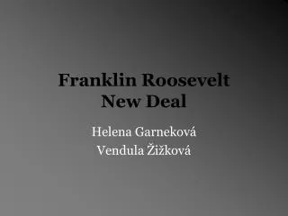 Franklin Roosevelt New Deal