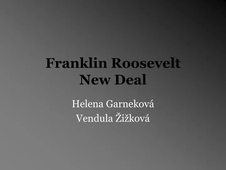 franklin roosevelt new deal