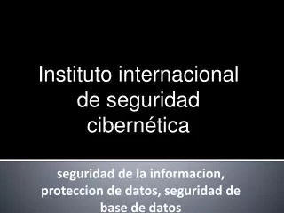 Instituto internacional de seguridad cibernética