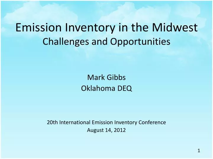 emission inventory in the midwest challenges and opportunities