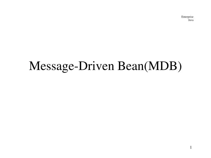 message driven bean mdb