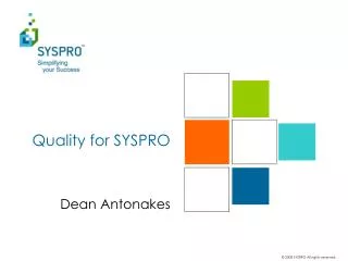 Quality for SYSPRO
