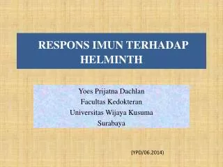 RESPONS IMUN T ERHADAP HELMINTH