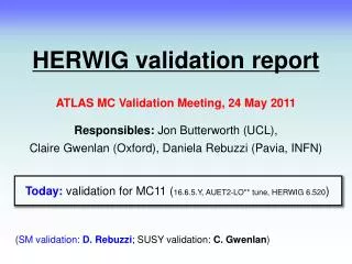 HERWIG validation report