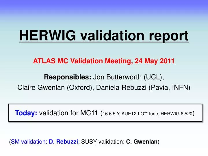 herwig validation report