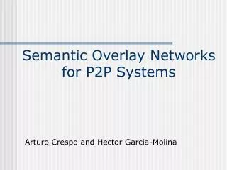 Semantic Overlay Networks for P2P Systems