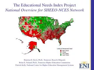The Educational Needs Index Project National Overview for SHEEO-NCES Network