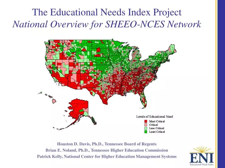 the educational needs index project national overview for sheeo nces network