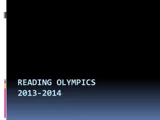 Reading Olympics 2013-2014