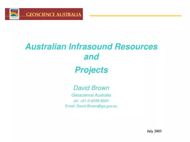 australian infrasound resources and projects