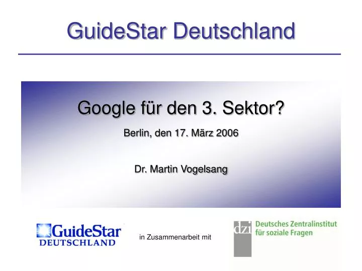 google f r den 3 sektor berlin den 17 m rz 2006 dr martin vogelsang