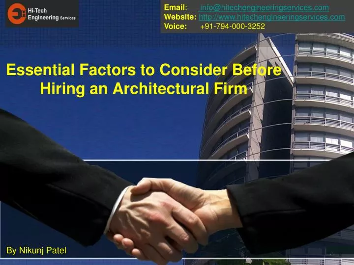 essential factors to consider before hiring an architectural firm