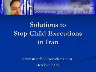Solutions to Stop Child Executions in Iran