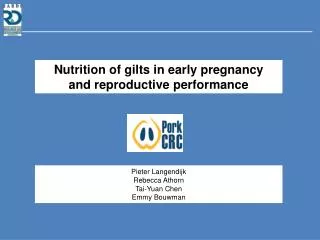 Nutrition of gilts in early pregnancy and reproductive performance