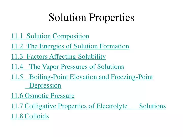solution properties