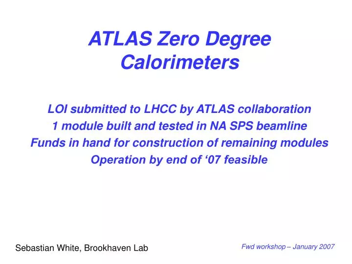 atlas zero degree calorimeters
