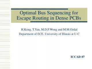 Optimal Bus Sequencing for Escape Routing in Dense PCBs