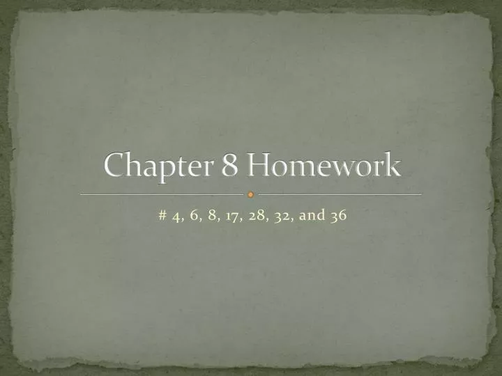 chapter 8 homework