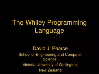 The Whiley Programming Language