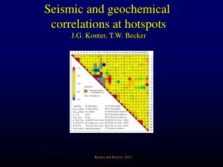 Seismic and geochemical correlations at hotspots J.G. Konter, T.W. Becker