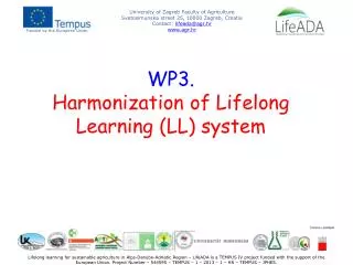 WP3. Harmonization of Lifelong Learning (LL) system