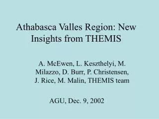 Athabasca Valles Region: New Insights from THEMIS