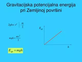 Gravitacijska potencijalna energija pri Zemljinoj površini