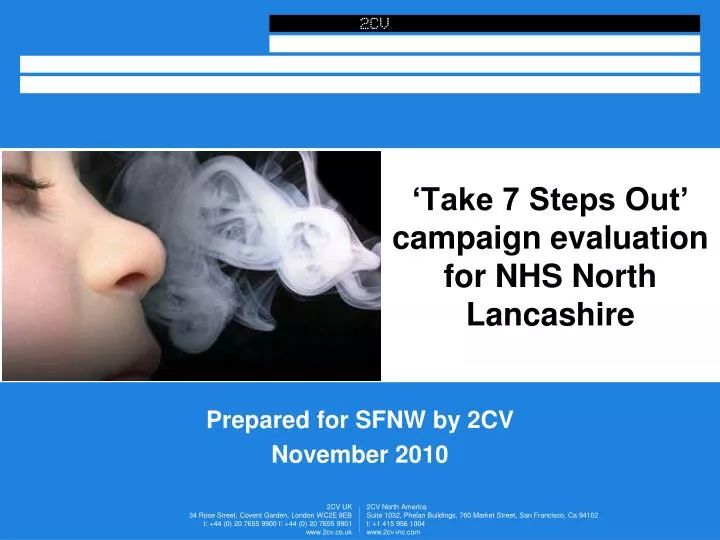 take 7 steps out campaign evaluation for nhs north lancashire
