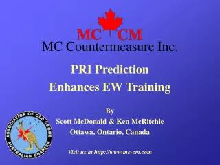 PRI Prediction Enhances EW Training By Scott McDonald &amp; Ken McRitchie Ottawa, Ontario, Canada