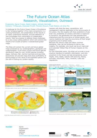 The Future Ocean Atlas Research, Visualization, Outreach