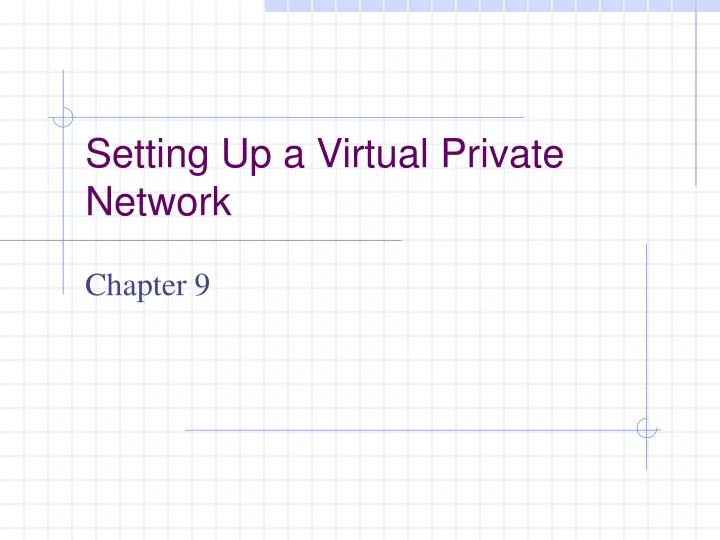 setting up a virtual private network