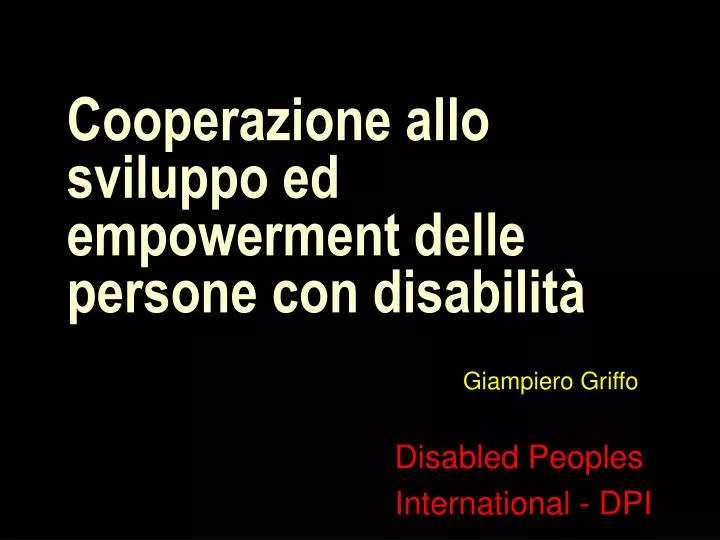 giampiero griffo disabled peoples international dpi