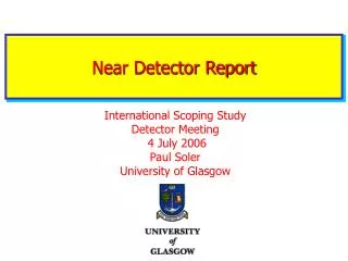 Near Detector Report