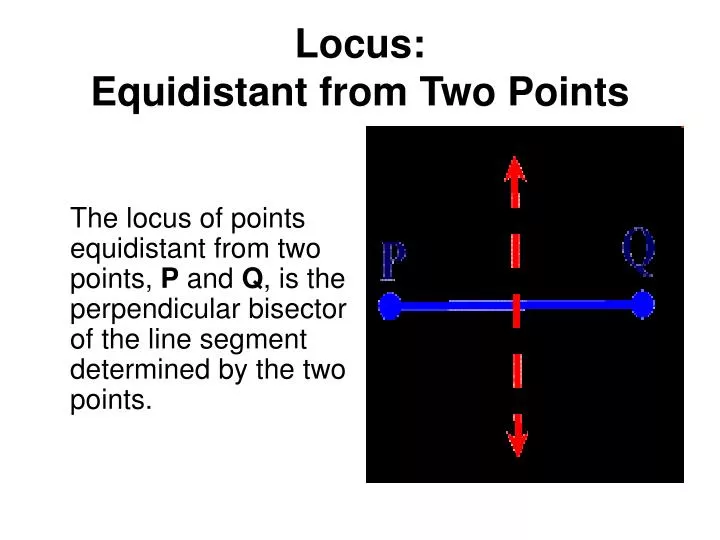 locus equidistant from two points