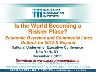 National Underwriter Executive Conference New York, NY December 7, 2011