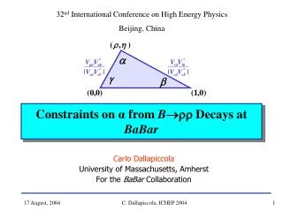 Constraints on α from B  Decays at BaBar