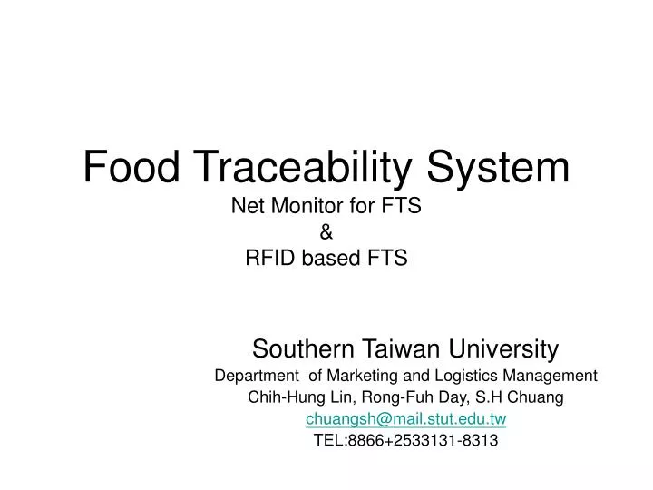 food traceability system net monitor for fts rfid based fts
